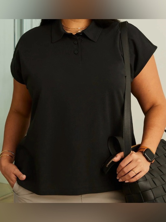 Figs Tops - FIGSPRO- Drop Shoulder Polo Top